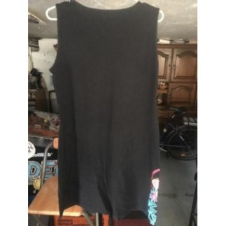 Robe noire avec motifs colorés taille L « Coline  »