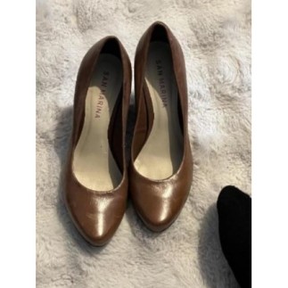 Compense cuir caramel 39