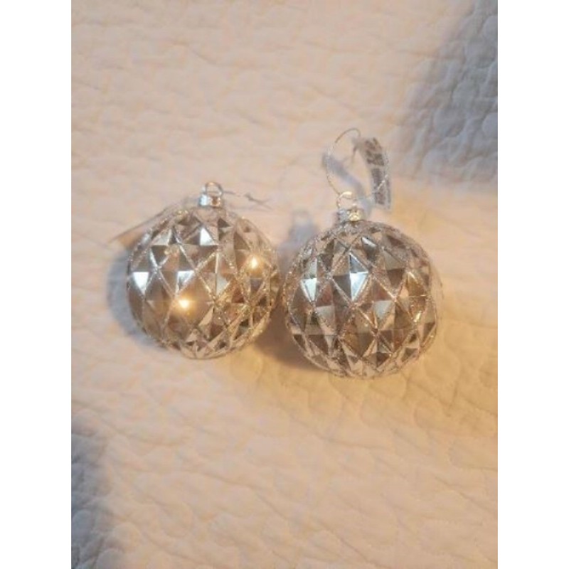 Lot de 2 boules argent 