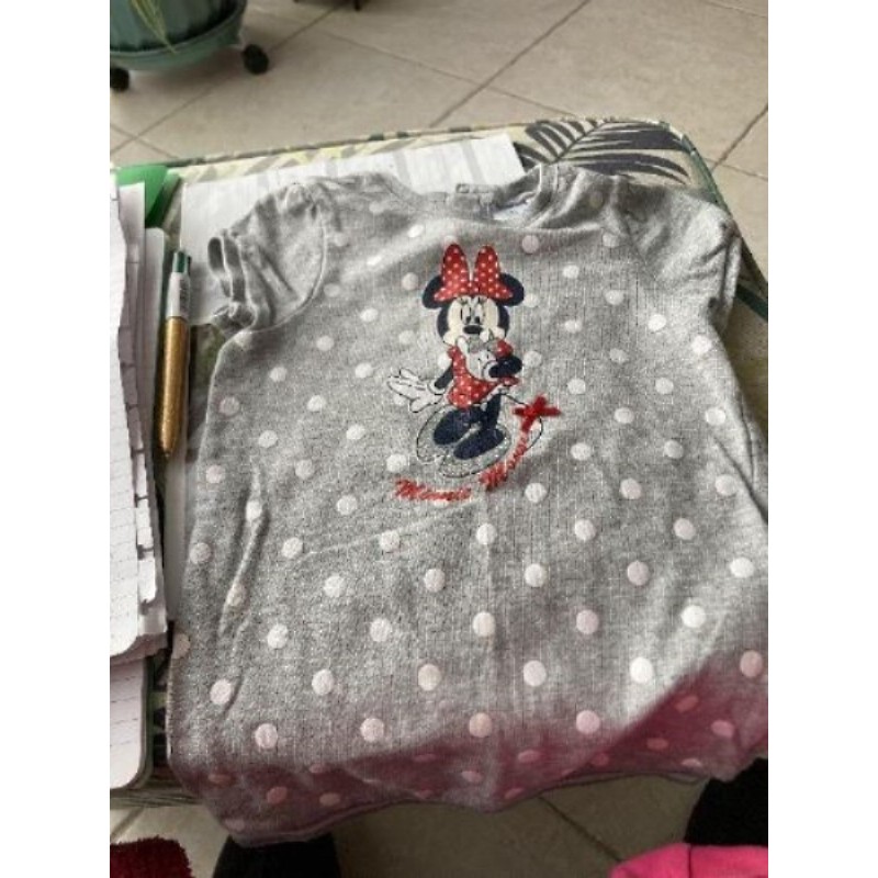 Robe grise à pois  12 mois  Disney