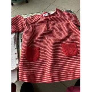 Robe rouge rayé 12mois  Obaibi