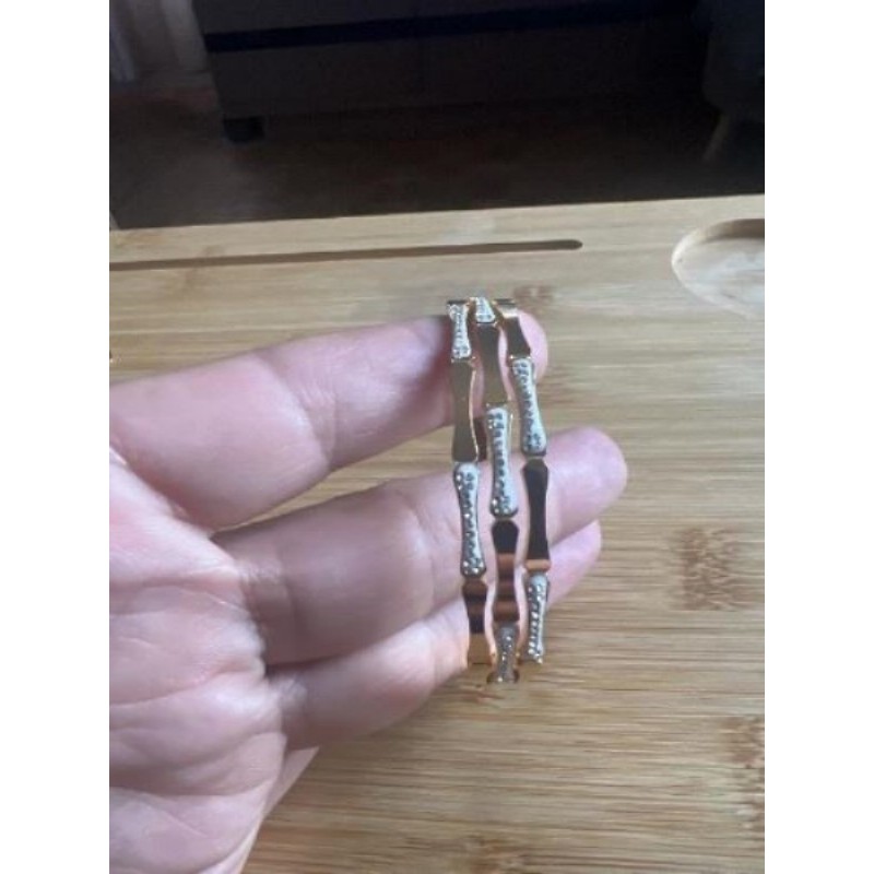 Bracelet strass trio en acier inoxydable 