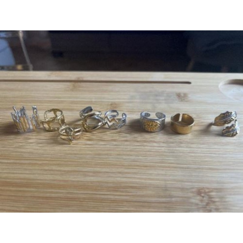 Bague acier inoxydable or et blanc 