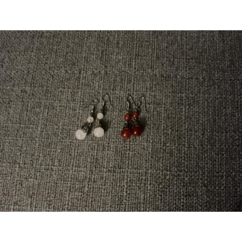 2 PAIRES DE BOUCLES D’OREILLE PERLES acier inoxydable 