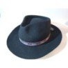 Chapeau homme noir feutre de laine avec ruban mexicain