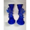 Lot de 2 bougeoirs ange bleu