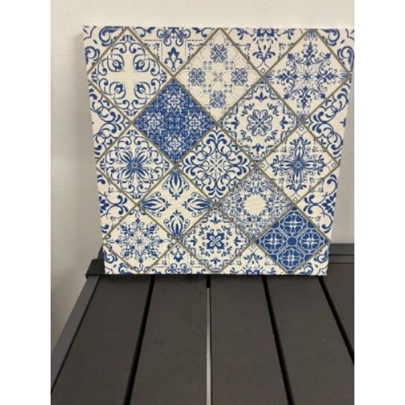 tableau bleu blanc mosaïque