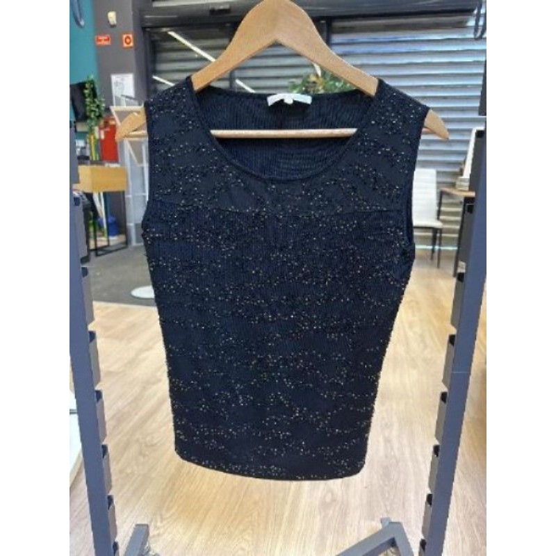 Débardeur un jour ailleurs à sequins, taille 36/38