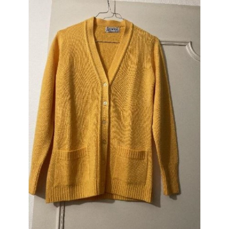 9/veste, jaune, Ted Lapidus, tricot vintage T 38/40
