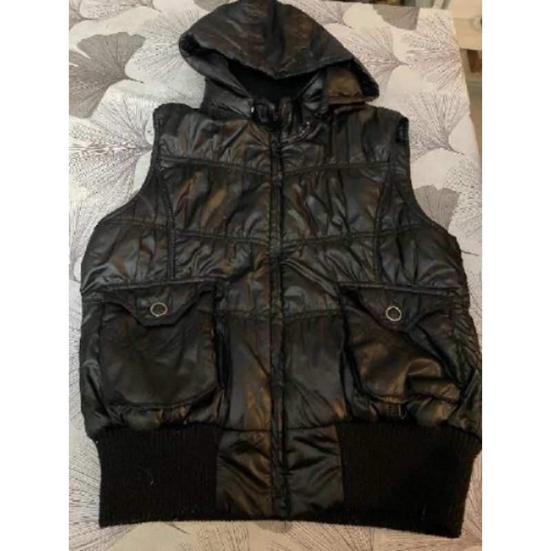34/ doudoune sans manches noires, taille S Gemo