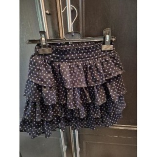 Jupe tissaia noire à pois,...