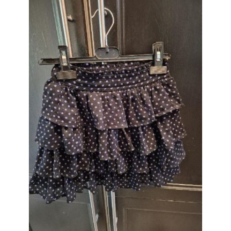 Jupe tissaia noire à pois, 6ans