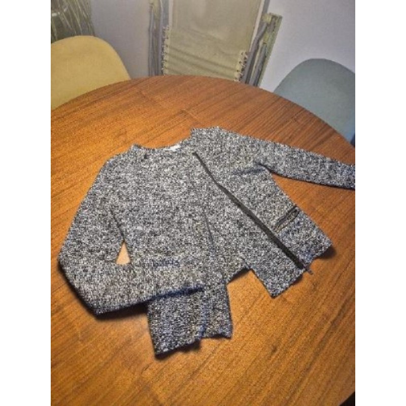 Gilet tricot chic gris chiné taille S