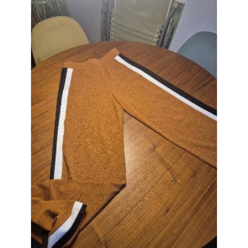 Pantalon jogging élégant couleur sable noir et blanc taille S