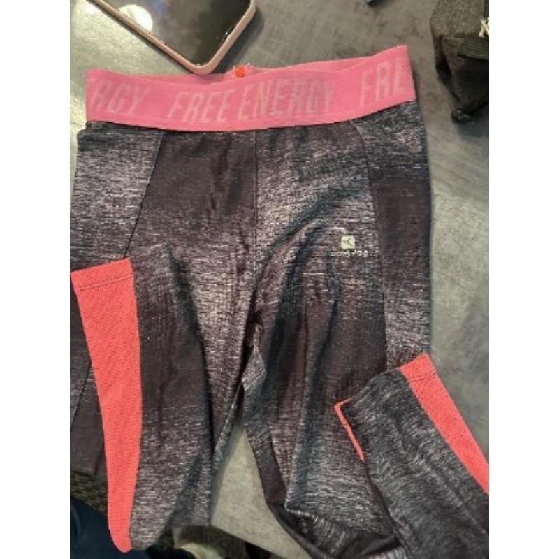 Legging domyos gris et rose 8 ans 