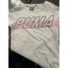 TEE shirt puma blanc écriture rose 7ans 