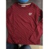 TEE shirt manche longue bordeaux point blanc in extenso 10 ans 
