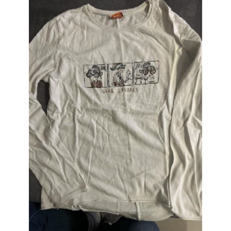 TEE shirt manche longue blanc tape à l’œil 10 ans girl stories