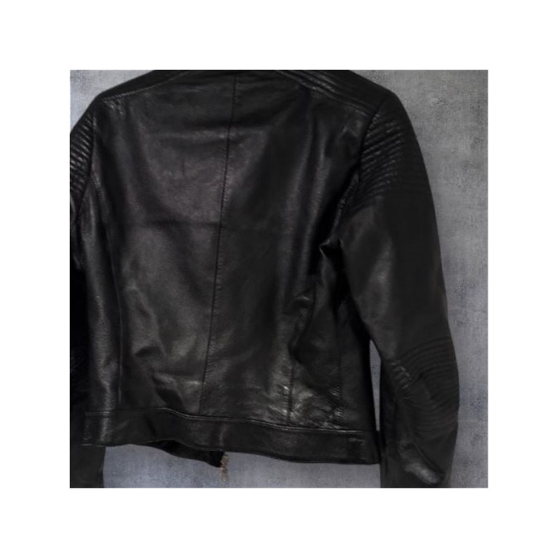 Blouson en cuir noir NW taille L femme 