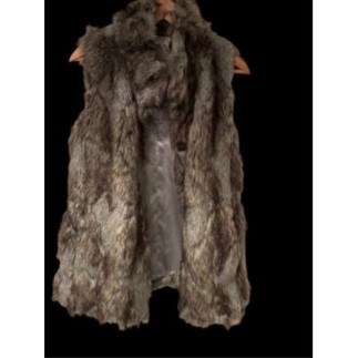 Fourrures gris manches courtes taille S femme