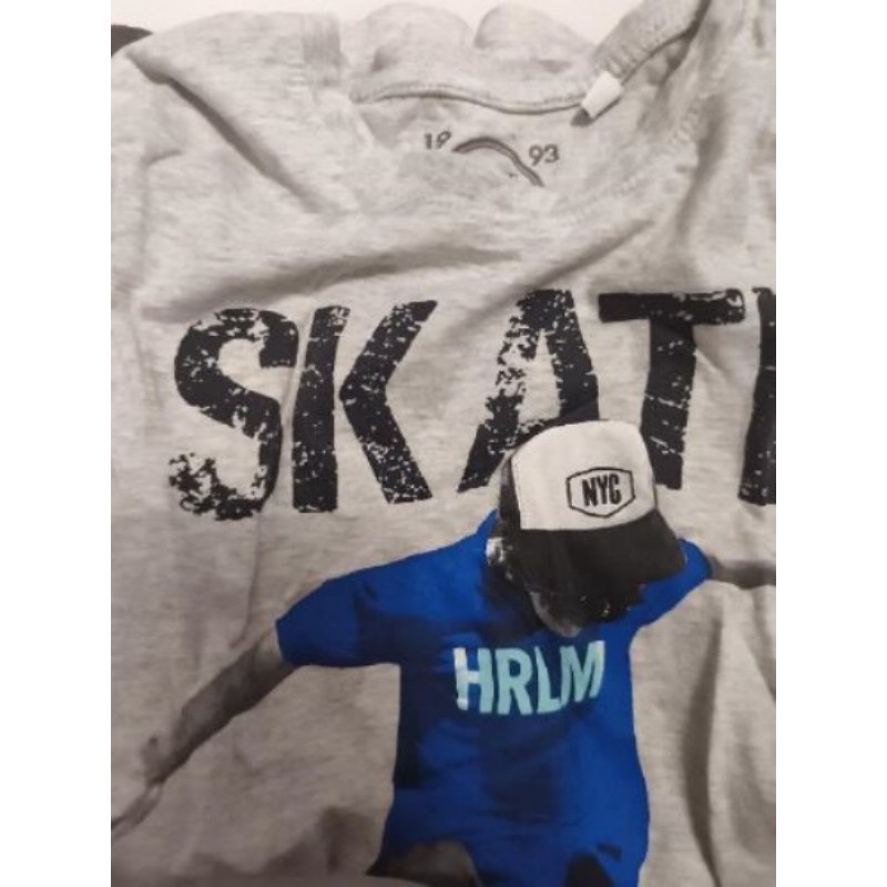 T-shirt manches courtes Garçon Skate Nation Gris T 146/153