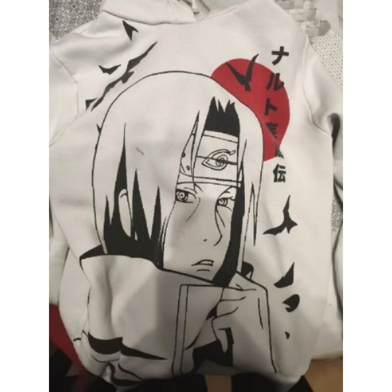 Sweat à capuche blanc naruto garçon Taille S