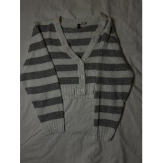 Gilet à rayures gris et...