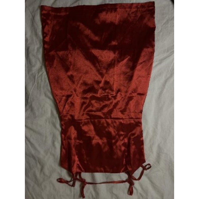 Robe soirée courte manches bretelles rouge satinée