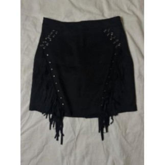 Jupe courte à franges et...