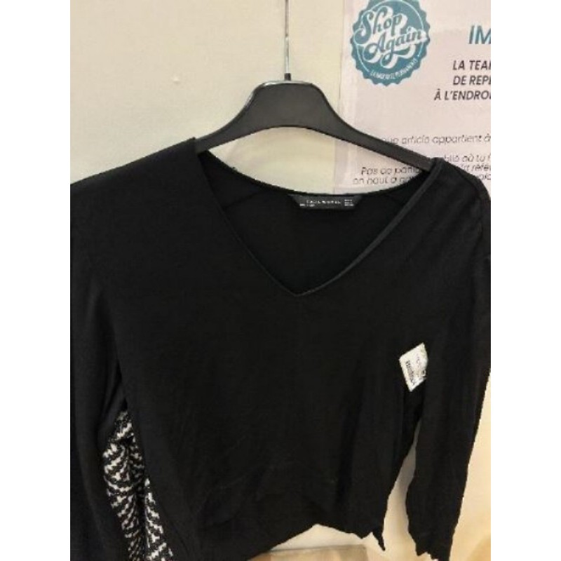 Chemise noire col V "ZARA" TS