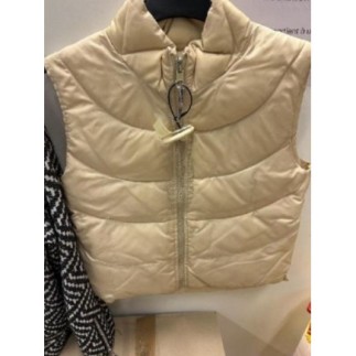 Doudoune sans manche beige...