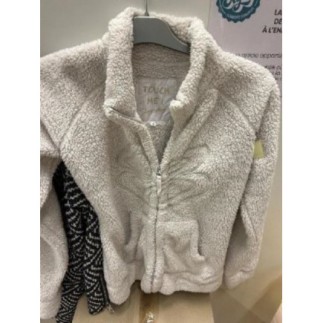 Gilet beige zipé bouclette...