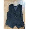 Gilet croûte de cuir noir « Drôle de nom » T1