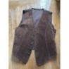 Gilet en croûte de cuir marron 36