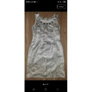 Robe jacquard argentée...