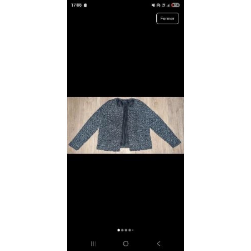 Veste matelassée col rond moutarde et blanche Taille L-XL In Extenso