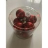Boîte 12 boules rouges de Noël 