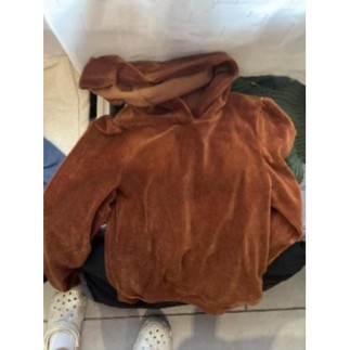 Pull caramel velours côtelé 