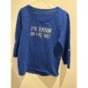 Pull bleu roi manche 3/4 t.M