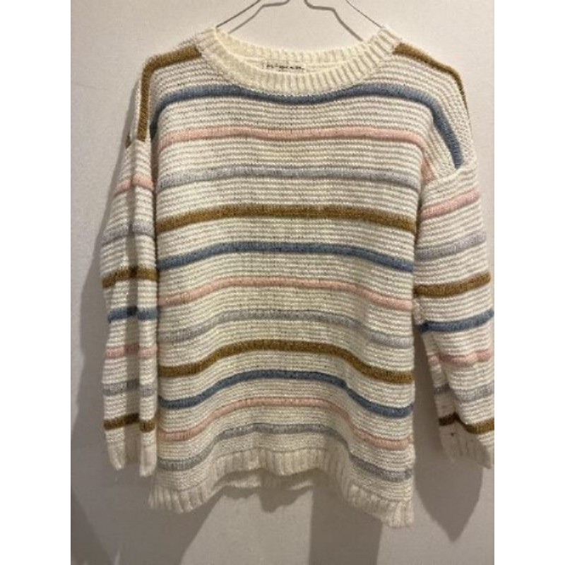 Pull beige rayé Prenium collection t.L/XL