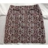 Jupe motifs bordeaux sur ton gris - doublée - 2 fausses poches - Taille 42