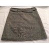 Jupe courte 25% laine motif gris/noir - Ceinture assortie dans passants - Doublée - Etam - Taille 40