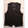 Gilet noir de costume, Dos satin ruban réglable, ARMAND THIERRY, Taille 48, Impeccable, chaine décor