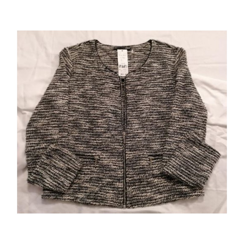 Veste courte femme avec fermeture, ras de cou, marque ETAM, Taille L - Neuve avec étiquette, jamais 