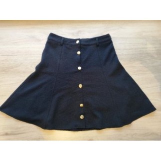 Jupe trapèze bleue marine -...