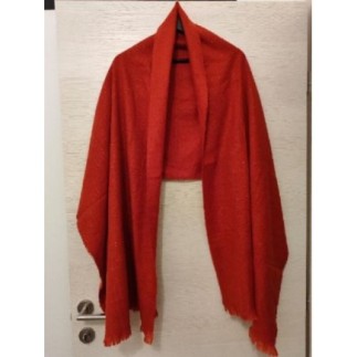 Châle épais - Corail pailleté doré