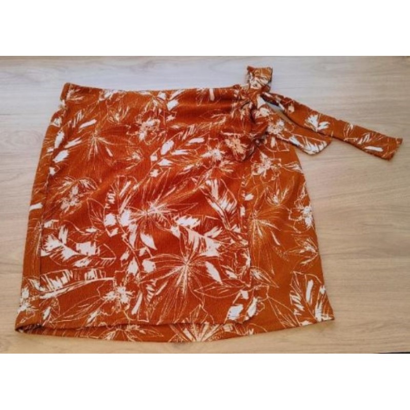 Jupe portefeuille marron - CAMAÏEU - T. 38/40