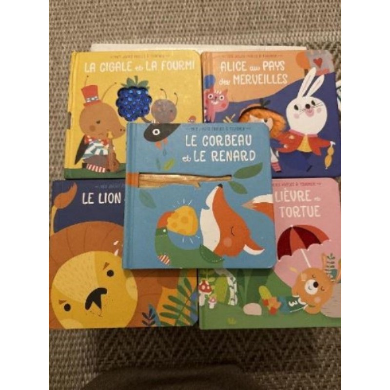 Lot de 5 livres enfant : mes jolies fables à toucher 