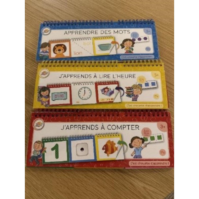 Lot de 3 Livres « apprendre les mots, l heure, compter  » de 3 à 5 ans 