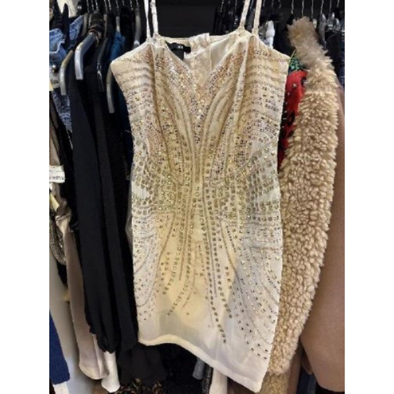 Robe H&M beige sequin 36